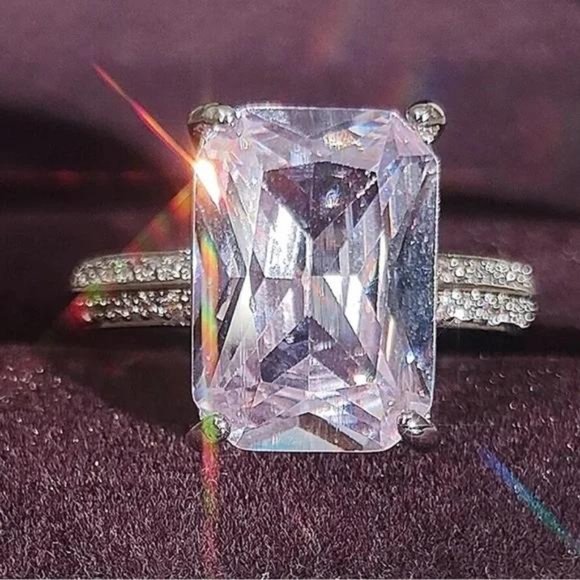 Jewelry - NEW LUXURY 925 STERLING SILVER DIAMOND ENGAGEMENT RING